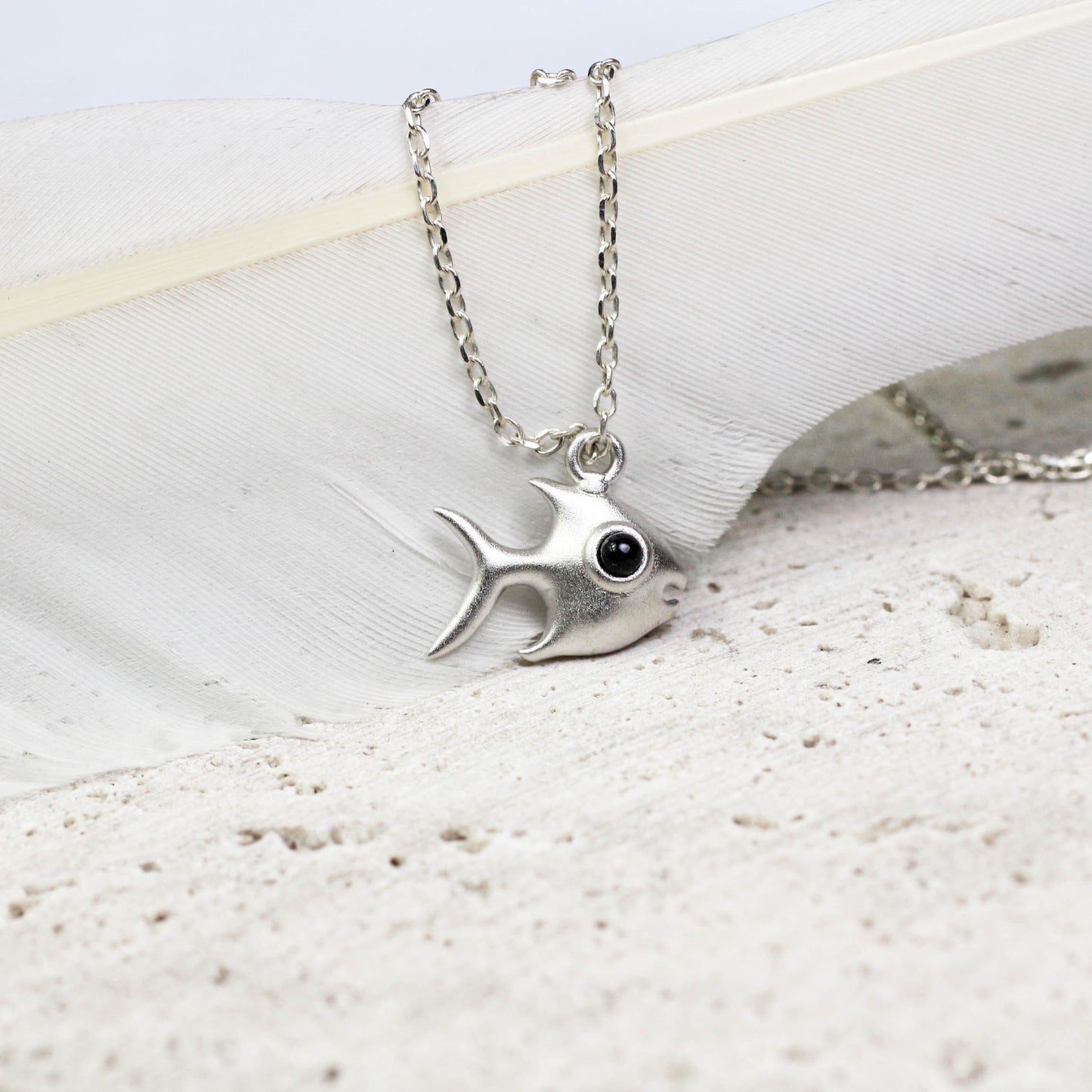 Cute Fish Pendant - 925 Sterling Silver Handmade (Eye Color Optional)
