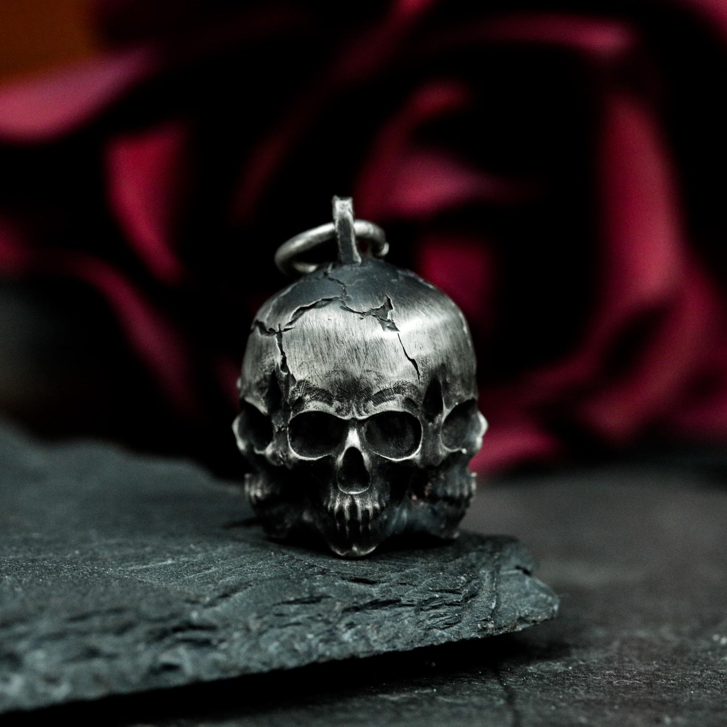 Four Skulls Pendant ¨C 925 Silver Handmade