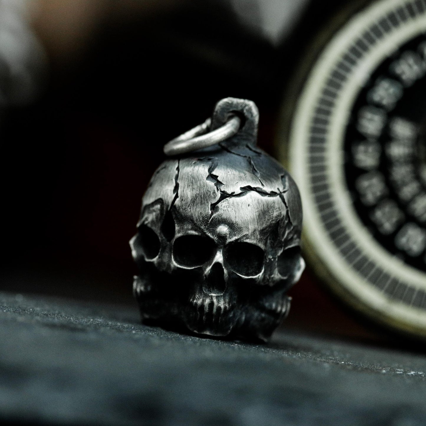 Four Skulls Pendant ¨C 925 Silver Handmade