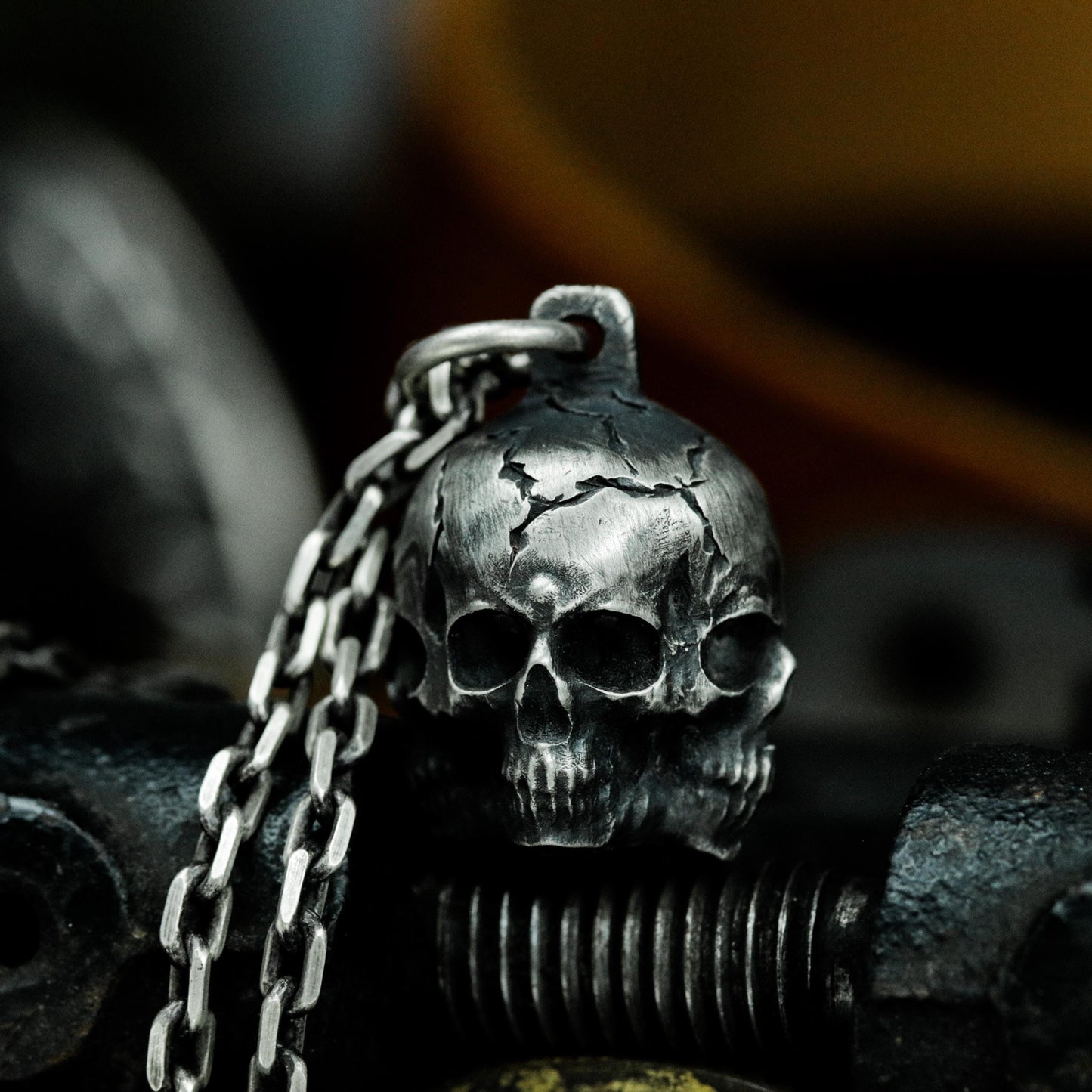 Four Skulls Pendant ¨C 925 Silver Handmade