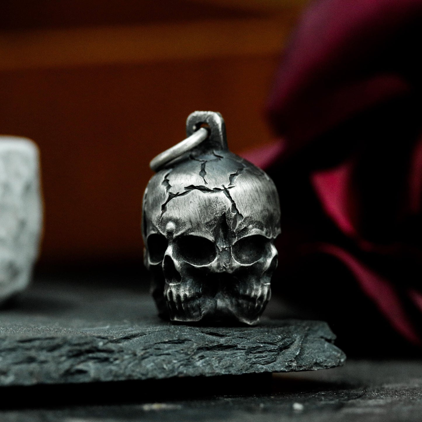 Four Skulls Pendant ¨C 925 Silver Handmade