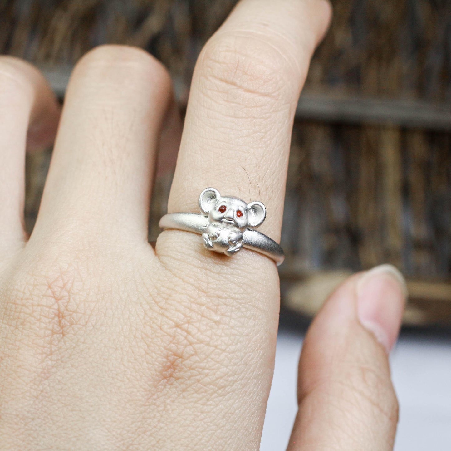 Koala Ring ââ‚?925 Sterling Silver Handmade Cute Animal Jewelry