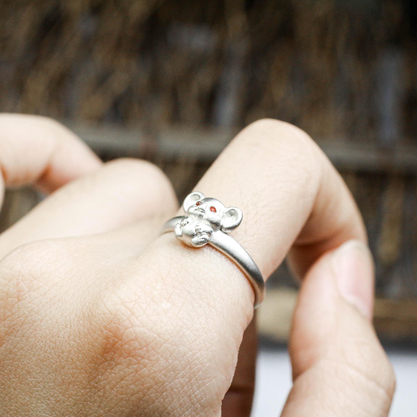Koala Ring ââ‚?925 Sterling Silver Handmade Cute Animal Jewelry