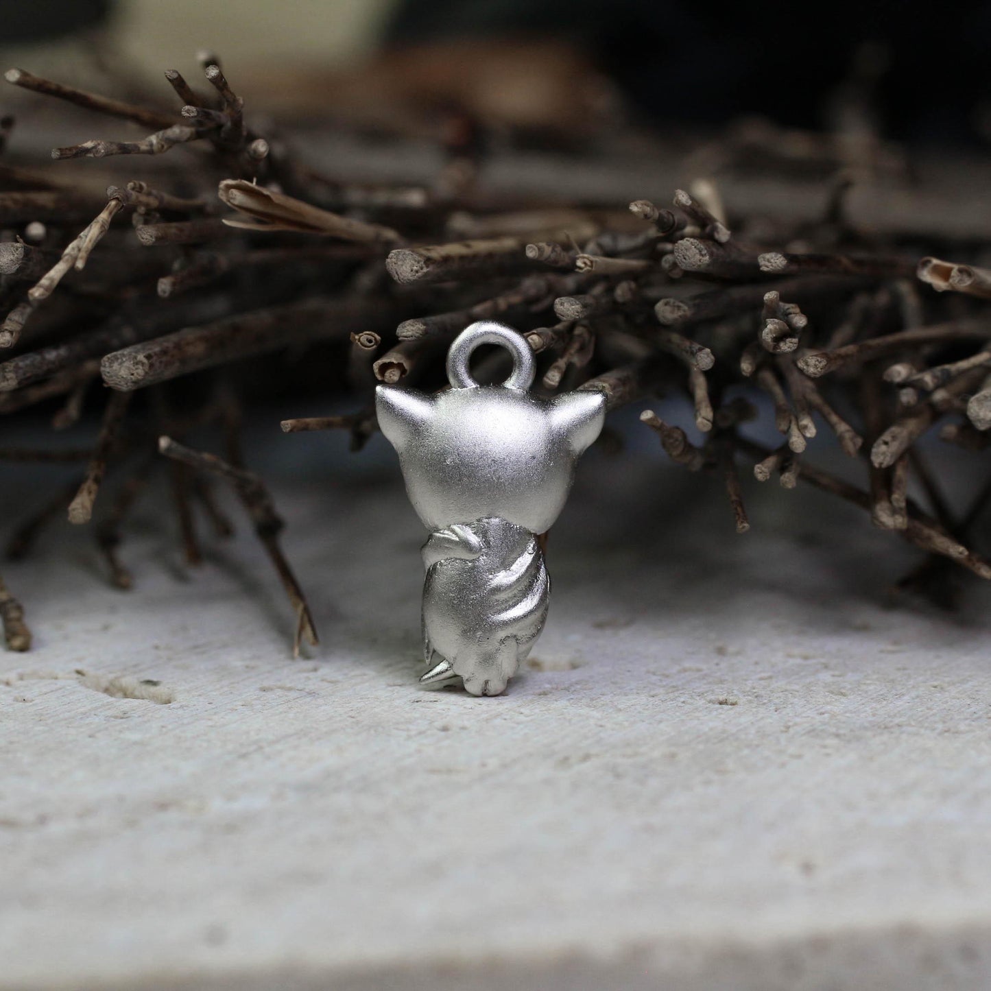 Bat Pendant - 925 Sterling Silver Handmade (Eye Color Optional)