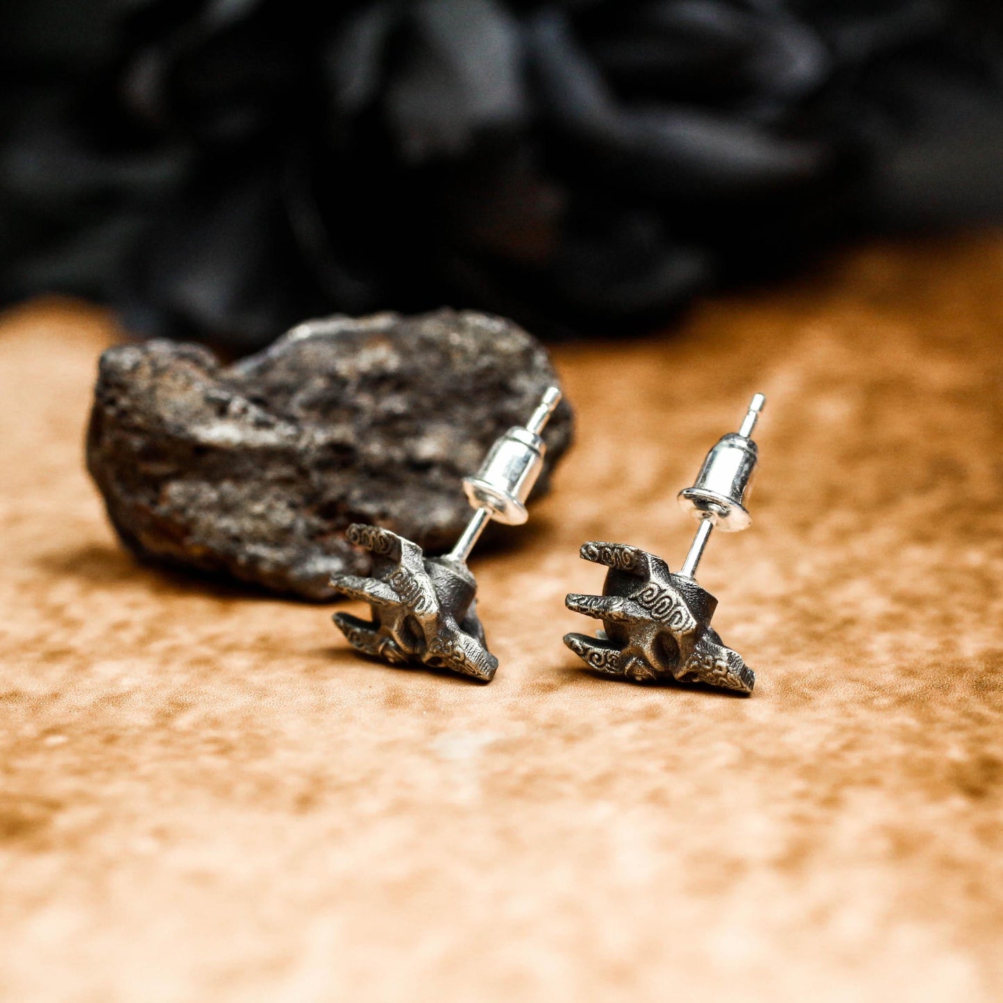 Cultist Skull Priest Earrings - 925 Sterling Silver Handmade