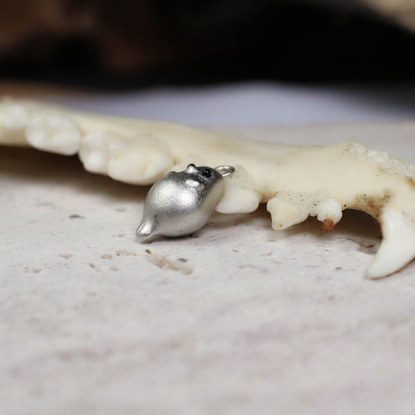 Sea Lion Pendant - 925 Sterling Silver Handmade (Eye Color Optional)