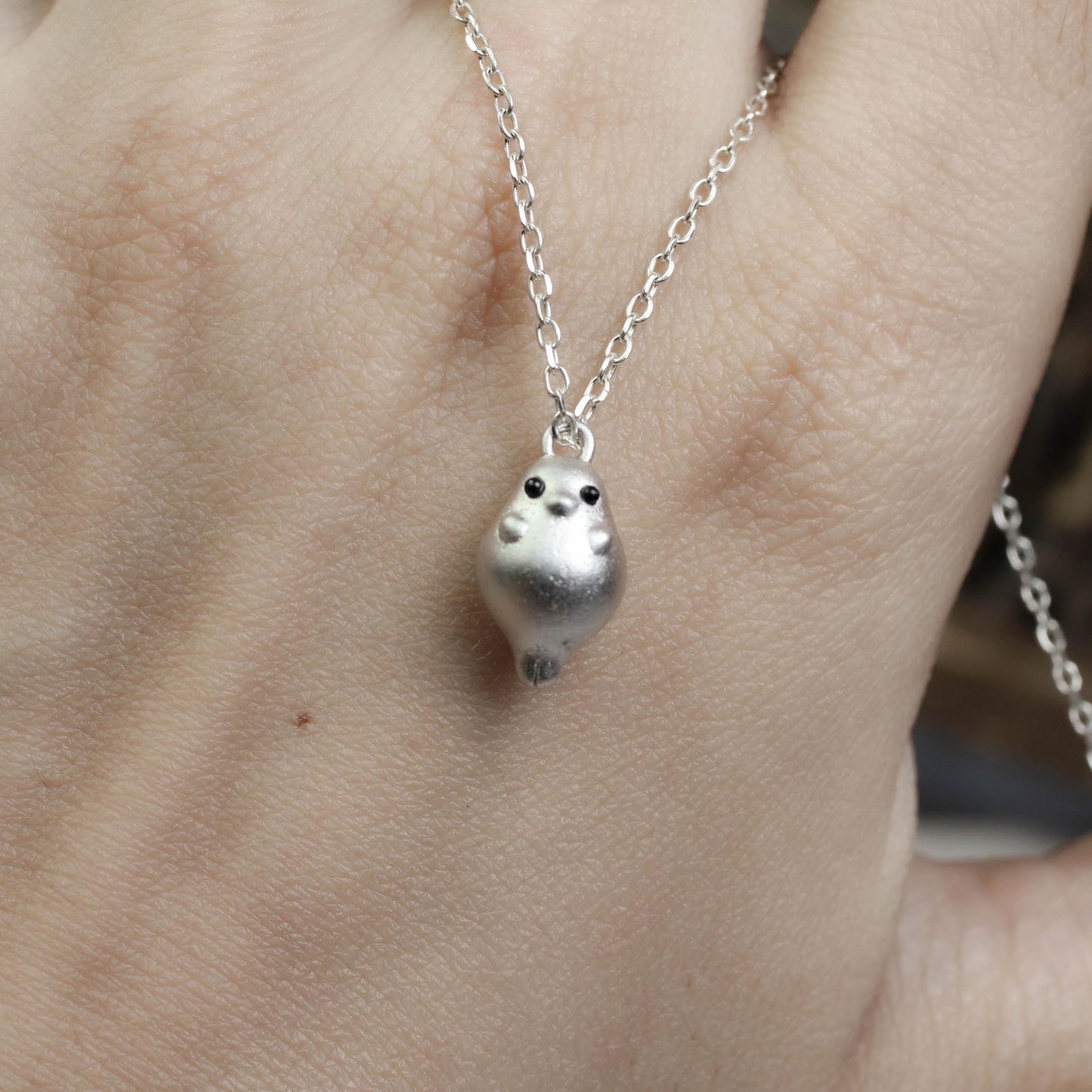 Sea Lion Pendant - 925 Sterling Silver Handmade (Eye Color Optional)