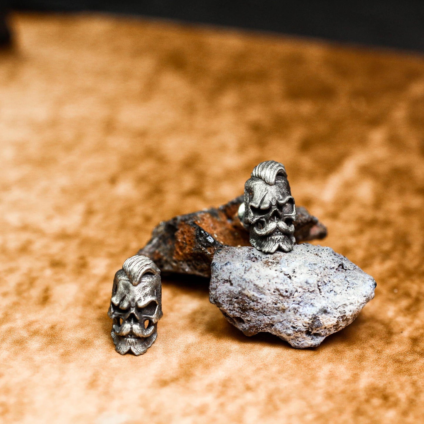 Menacing Skull Face Earrings - 925 Sterling Silver Handmade