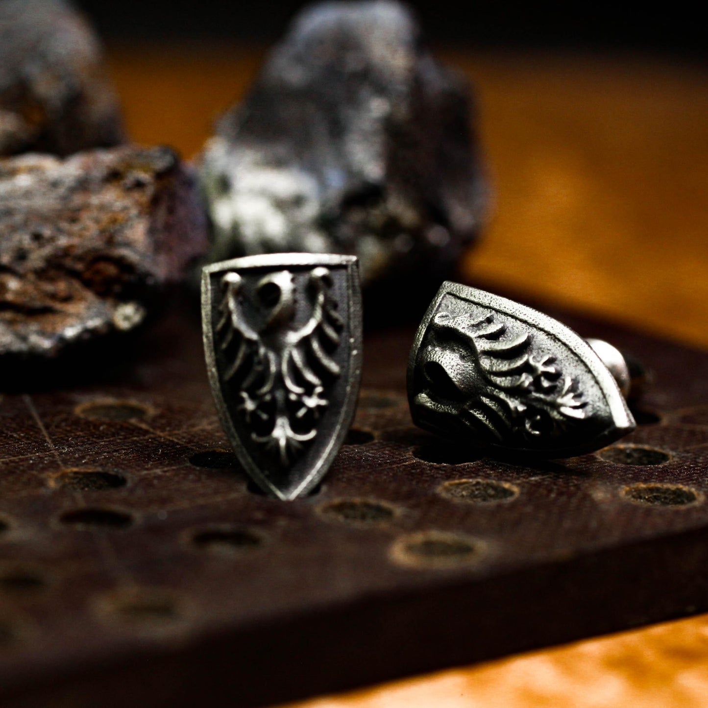 Majestic Griffin Shield Earrings - 925 Sterling Silver Handmade