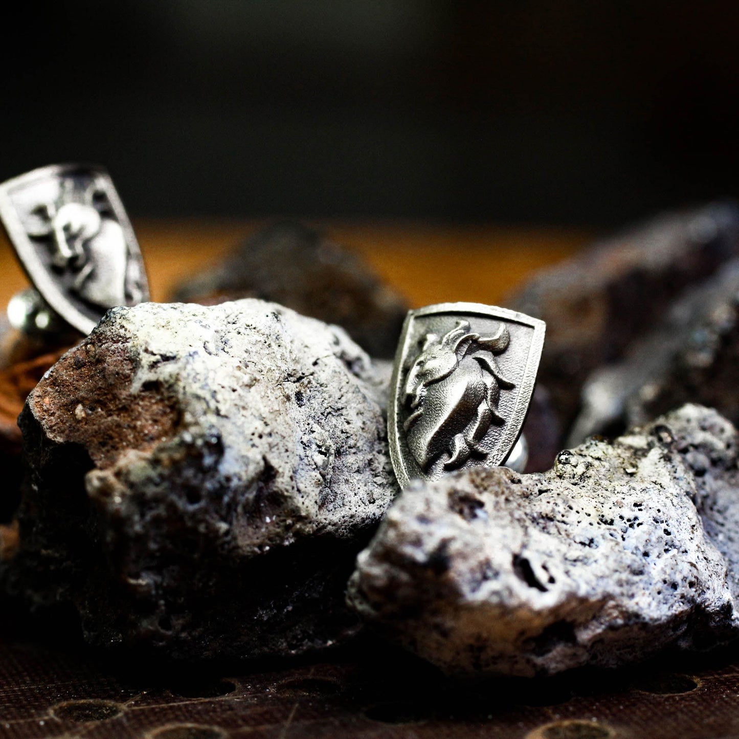 Knight Shield Earrings - 925 Sterling Silver Gothic Jewelry