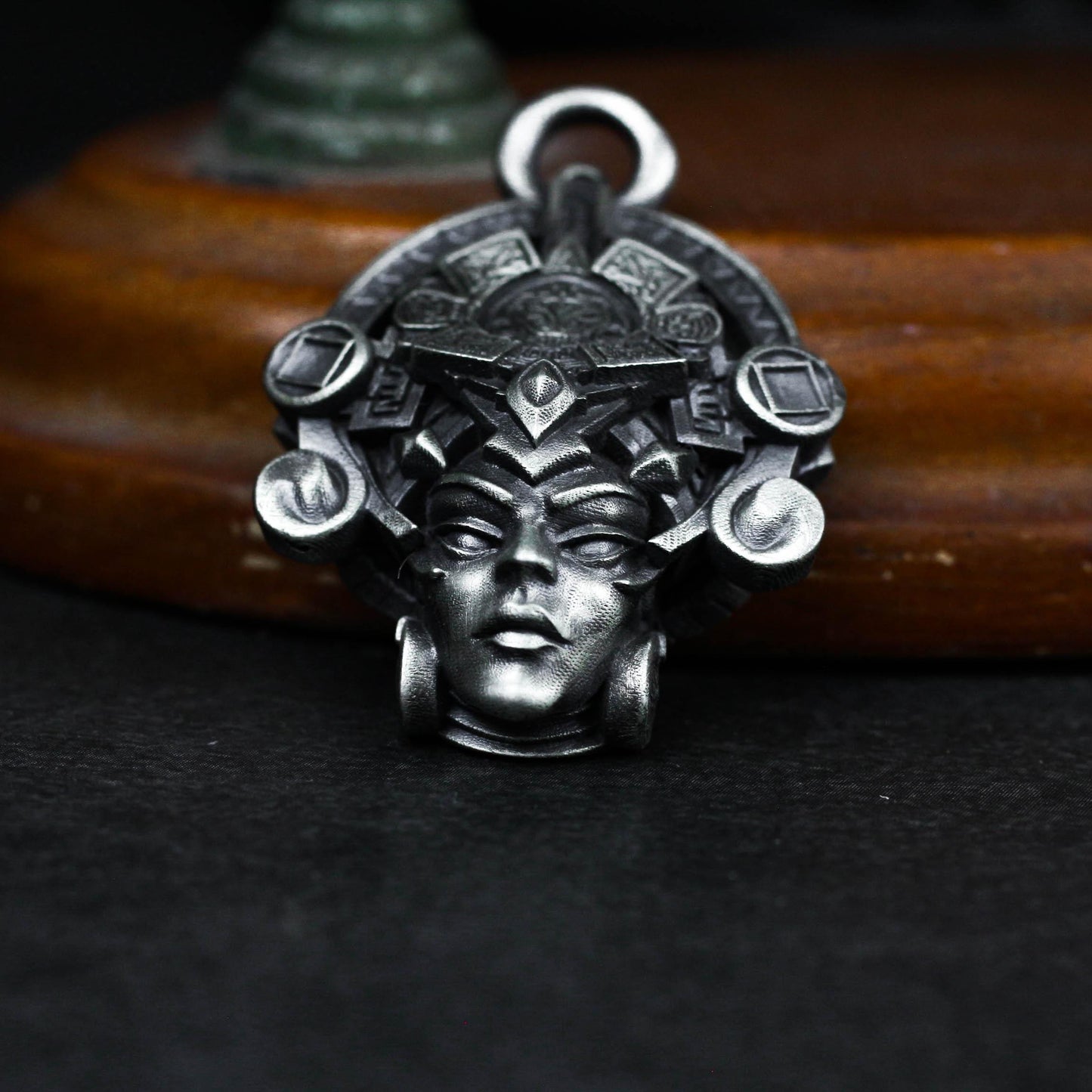 Heraldic Skull Pendant - 925 Silver Handcrafted