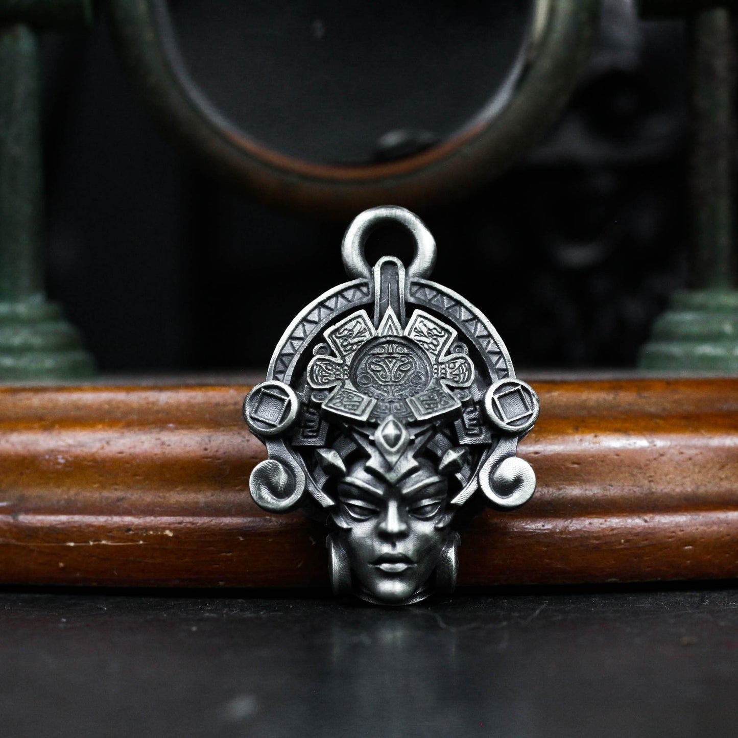 Heraldic Skull Pendant - 925 Silver Handcrafted
