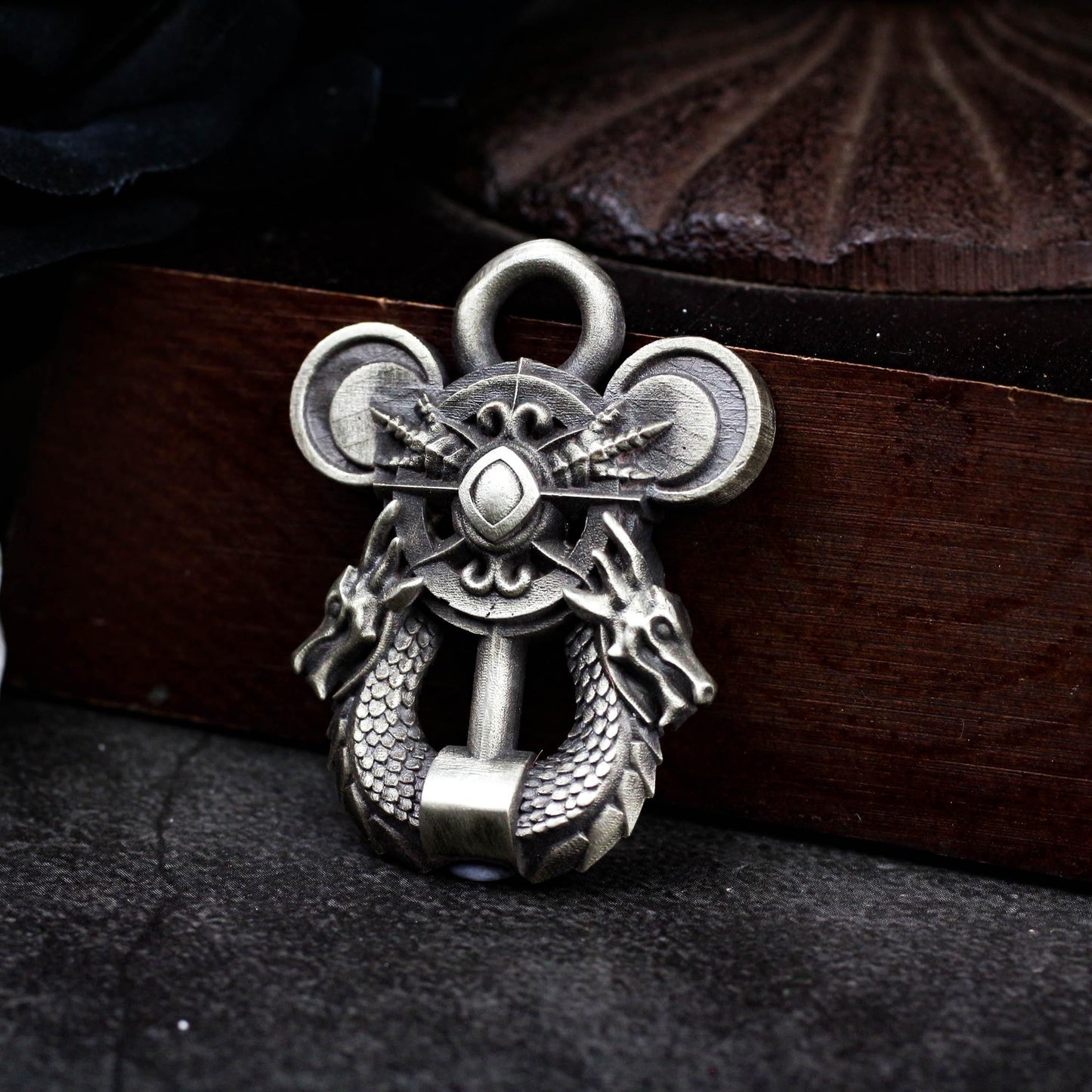 Twin Serpent Guardian Pendant - 925 Silver Handcrafted