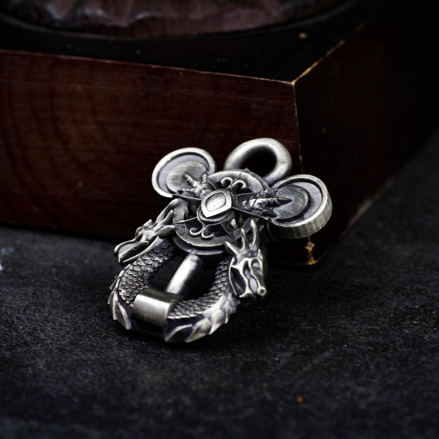 Twin Serpent Guardian Pendant - 925 Silver Handcrafted
