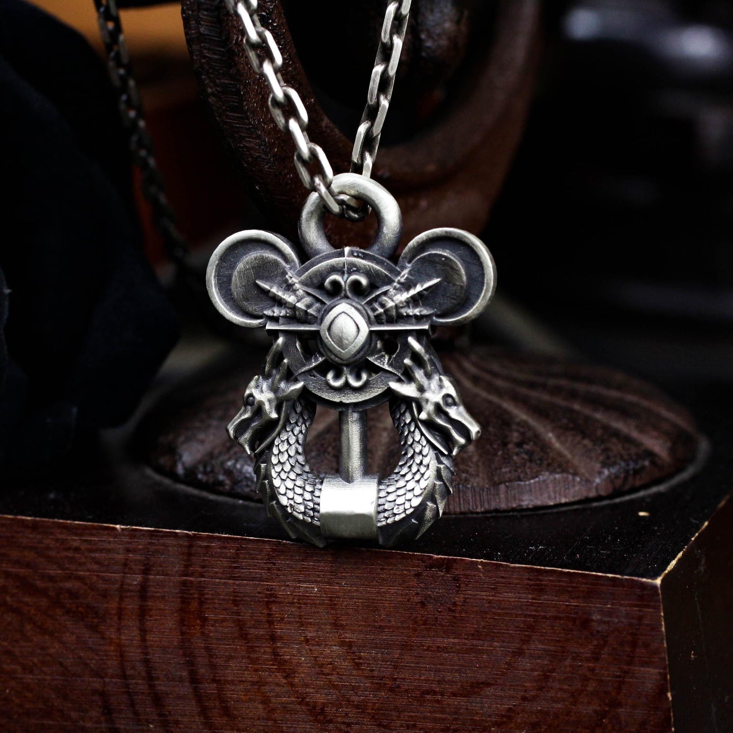 Twin Serpent Guardian Pendant - 925 Silver Handcrafted