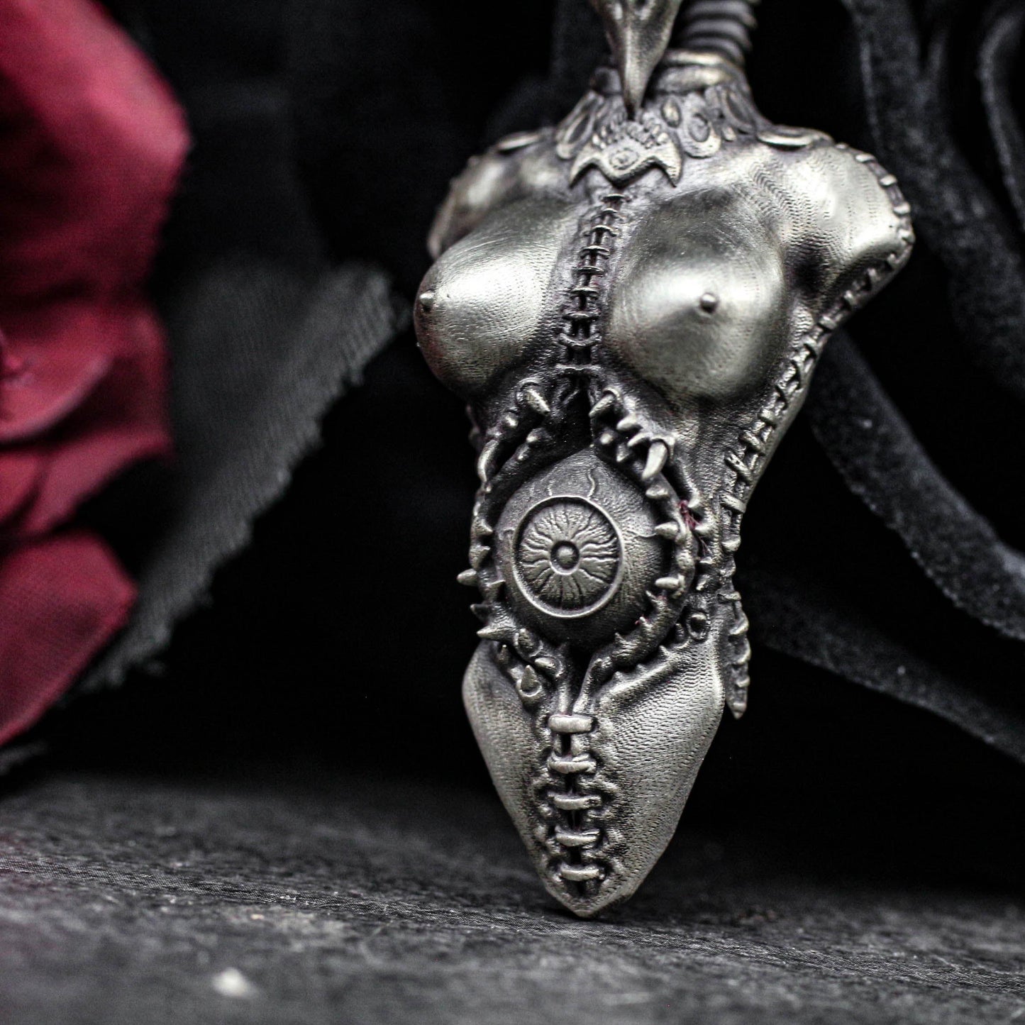 BioMechanical Siren Pendant - 925 Silver Handcrafted
