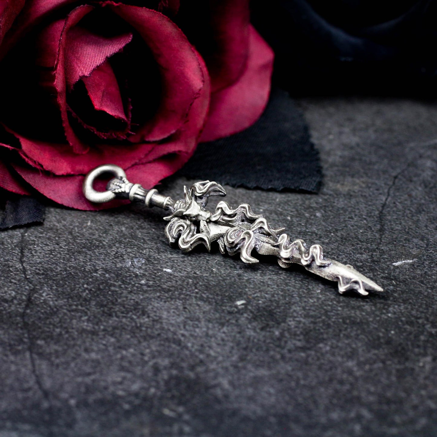 Ancient Relic Dagger Pendant - Artisan Crafted in 925 Silver