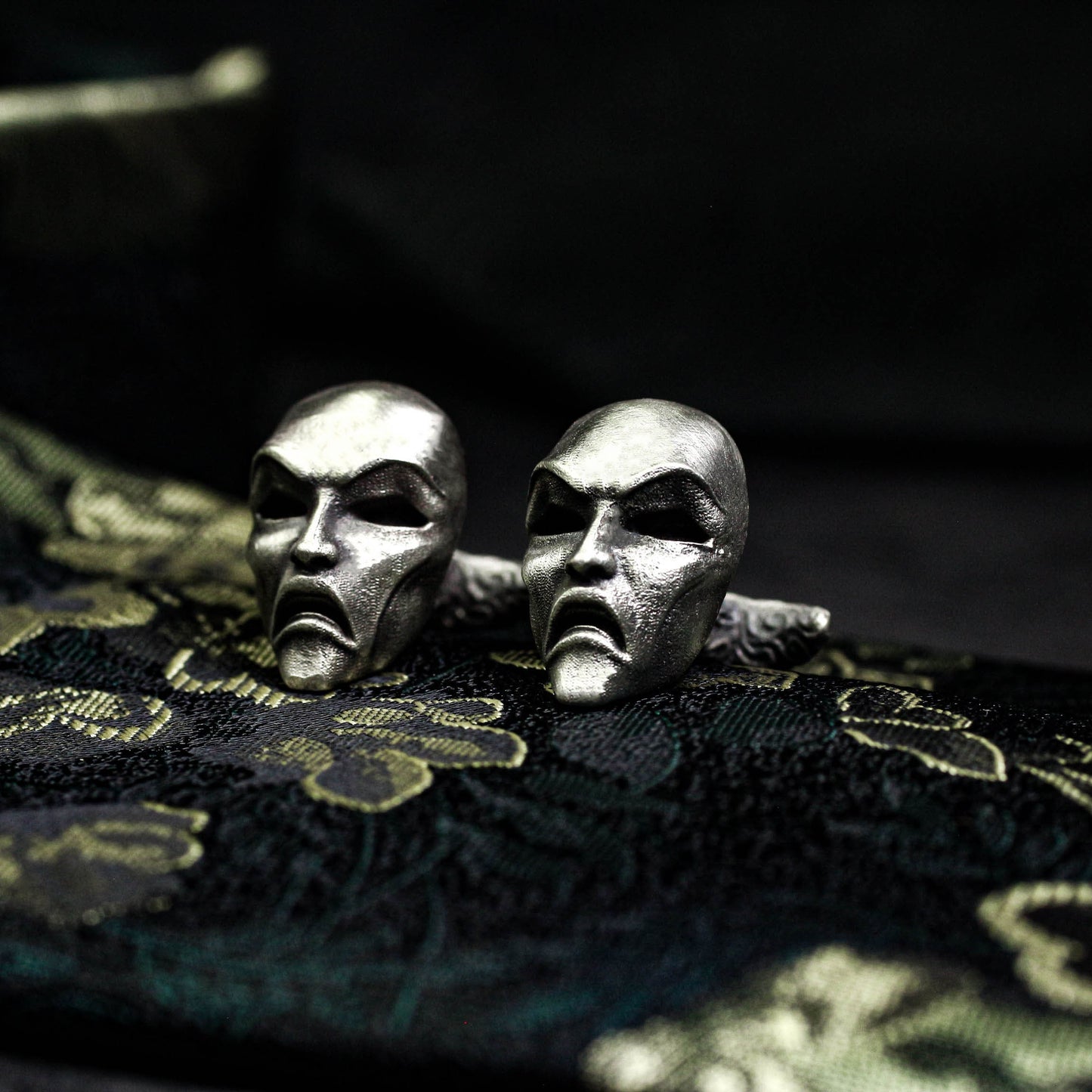 Mask of Evil Cufflinks - 925 Sterling Silver Handmade
