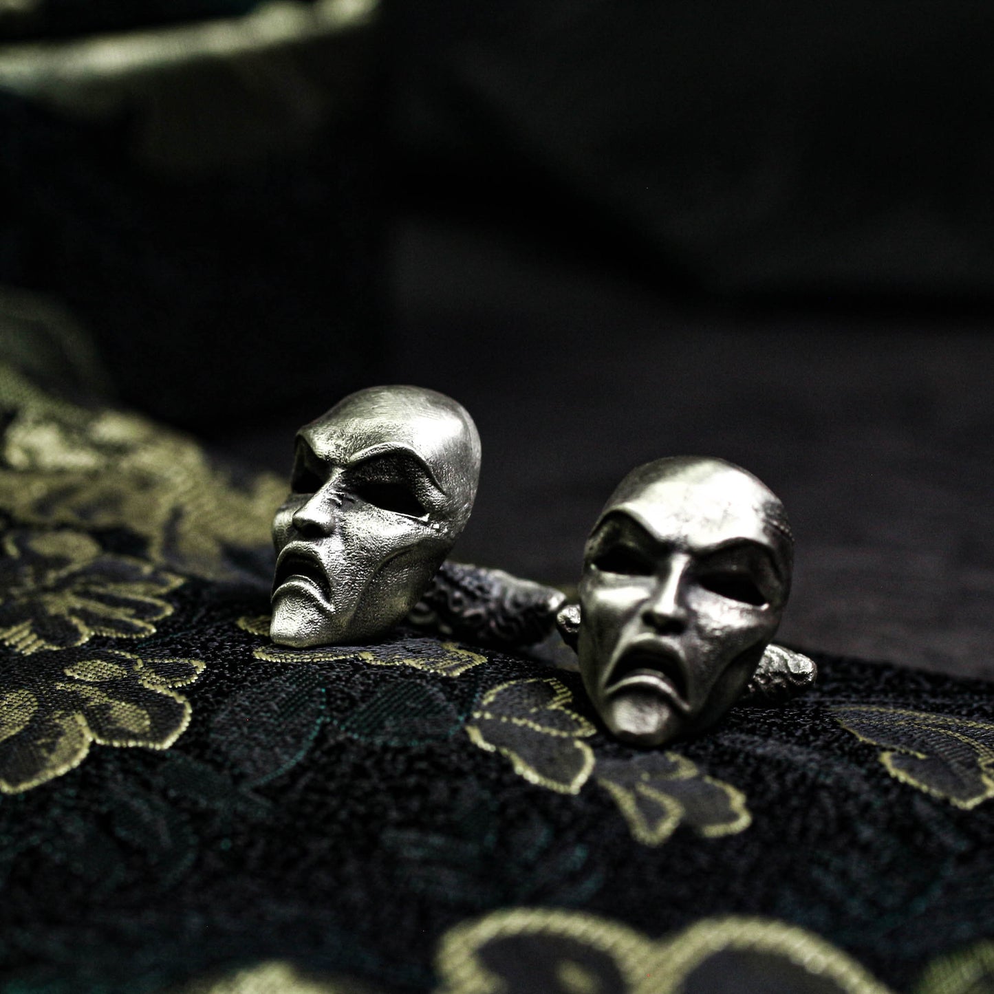 Mask of Evil Cufflinks - 925 Sterling Silver Handmade