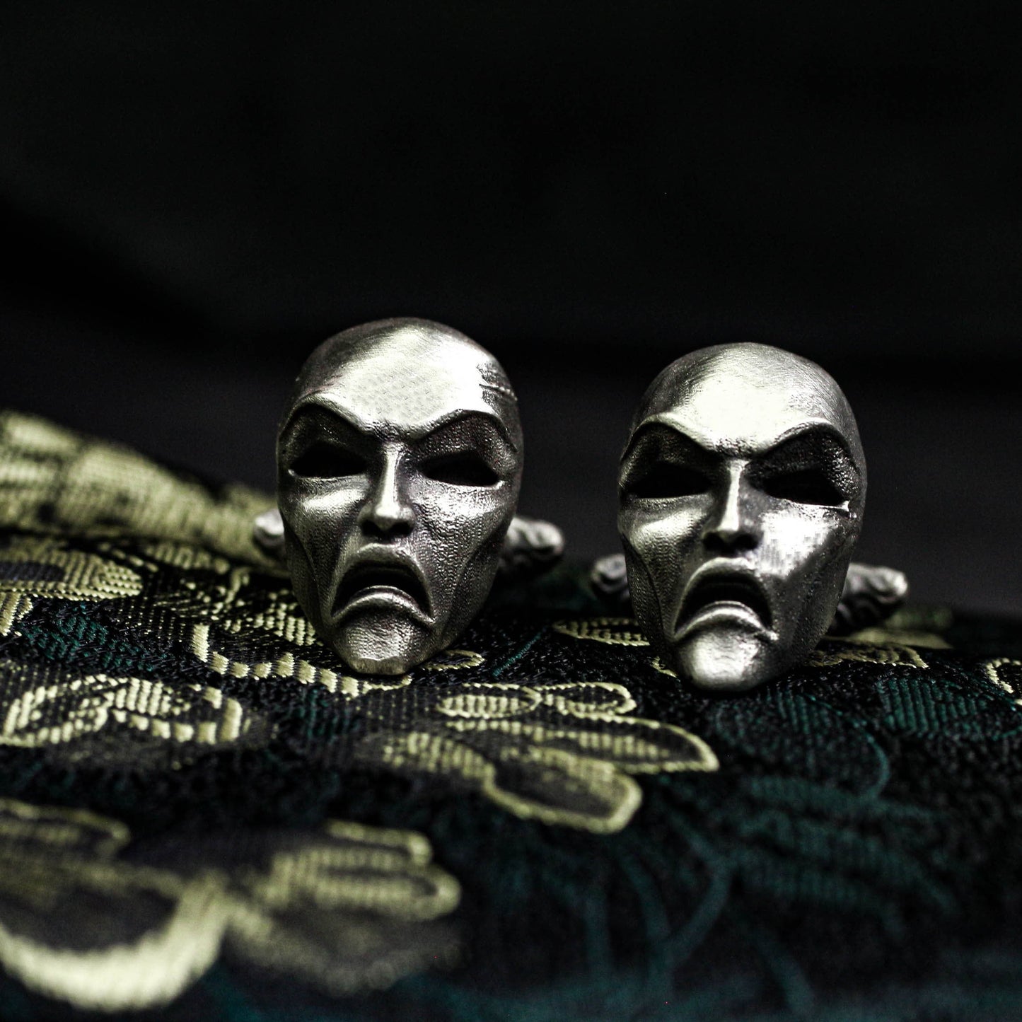 Mask of Evil Cufflinks - 925 Sterling Silver Handmade