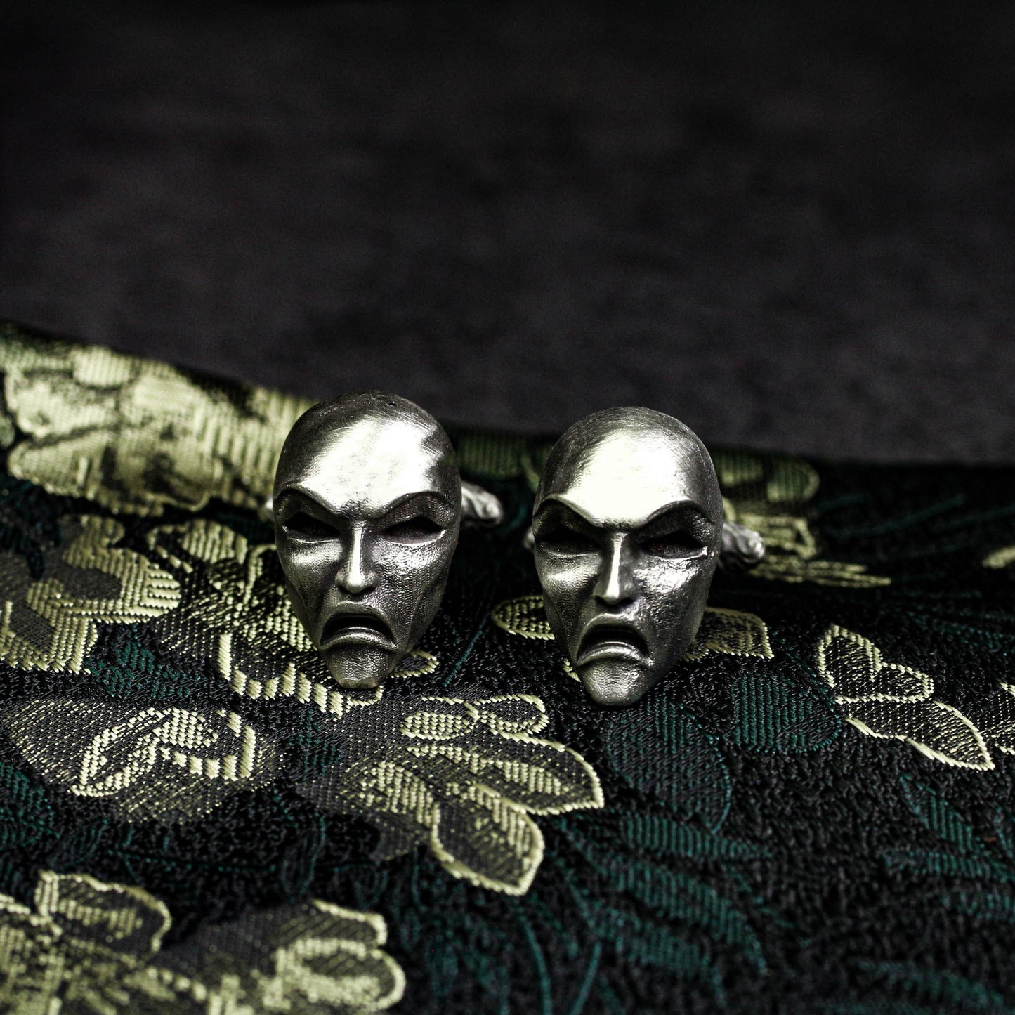 Mask of Evil Cufflinks - 925 Sterling Silver Handmade