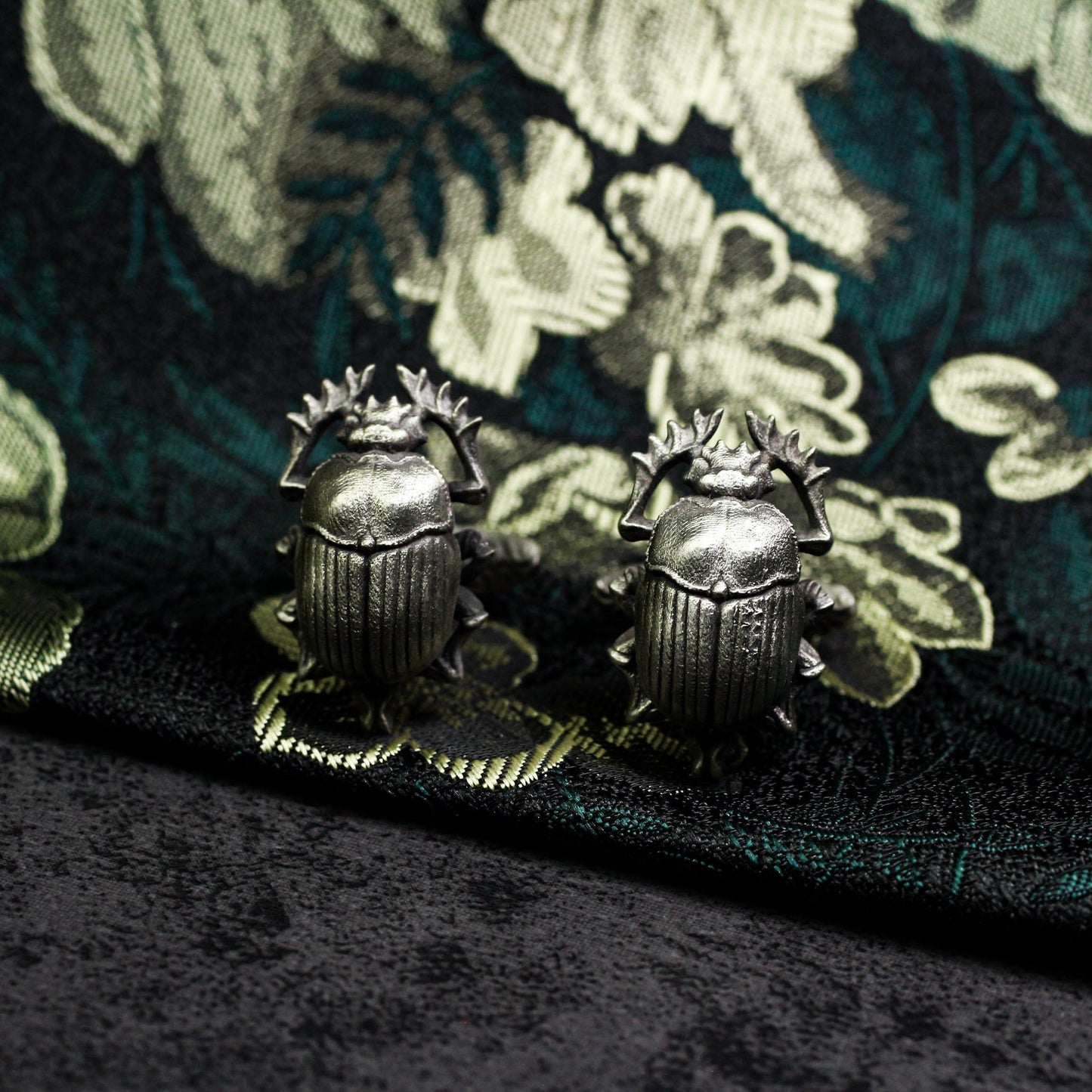 Holy Beetle Scarab Cufflinks - 925 Silver Handmade
