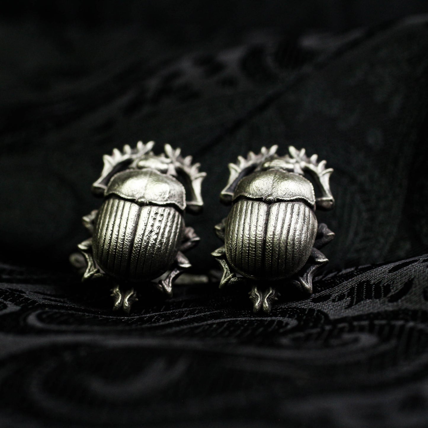 Holy Beetle Scarab Cufflinks - 925 Silver Handmade