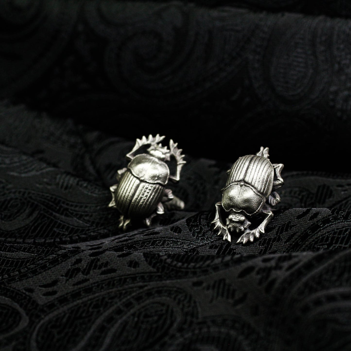 Holy Beetle Scarab Cufflinks - 925 Silver Handmade