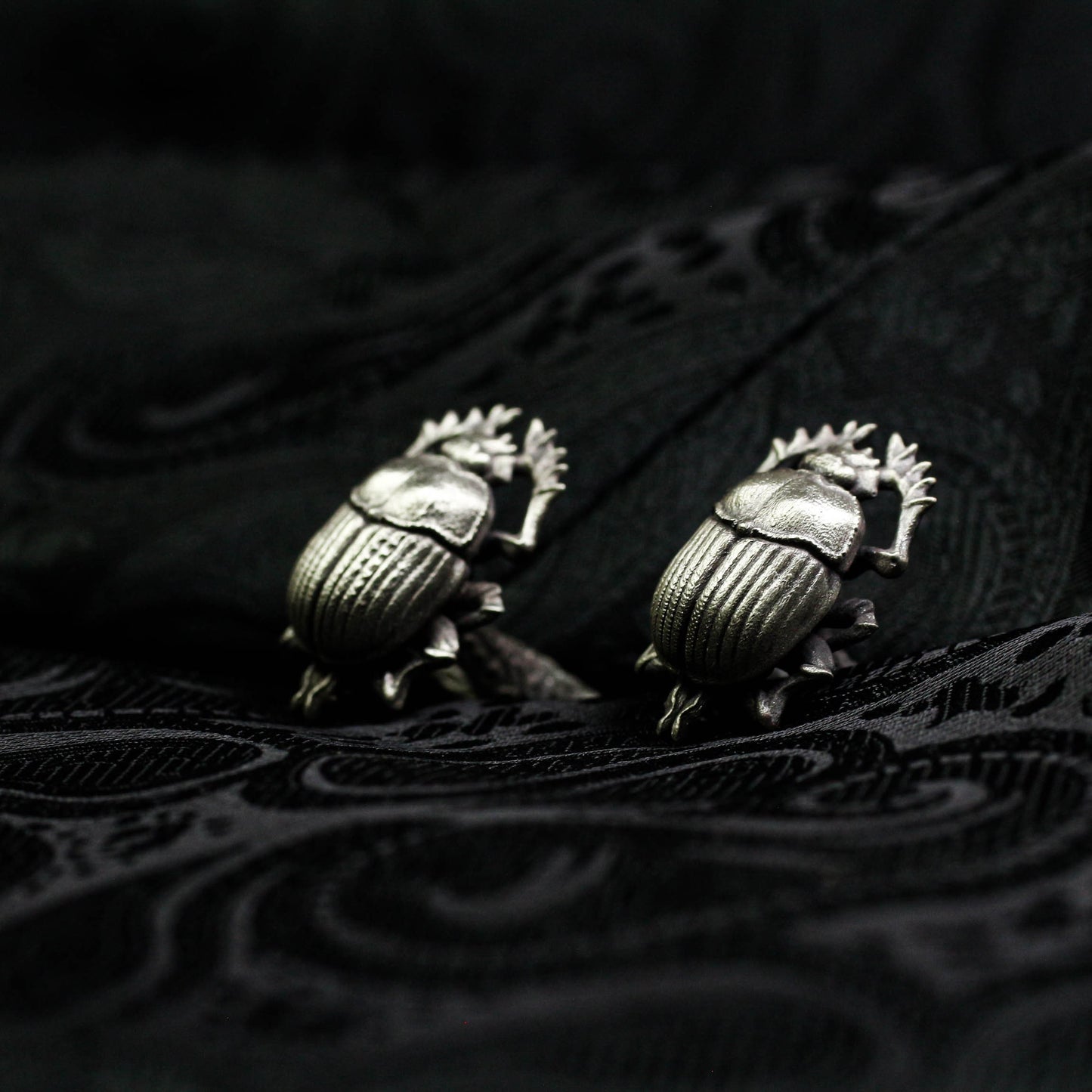 Holy Beetle Scarab Cufflinks - 925 Silver Handmade