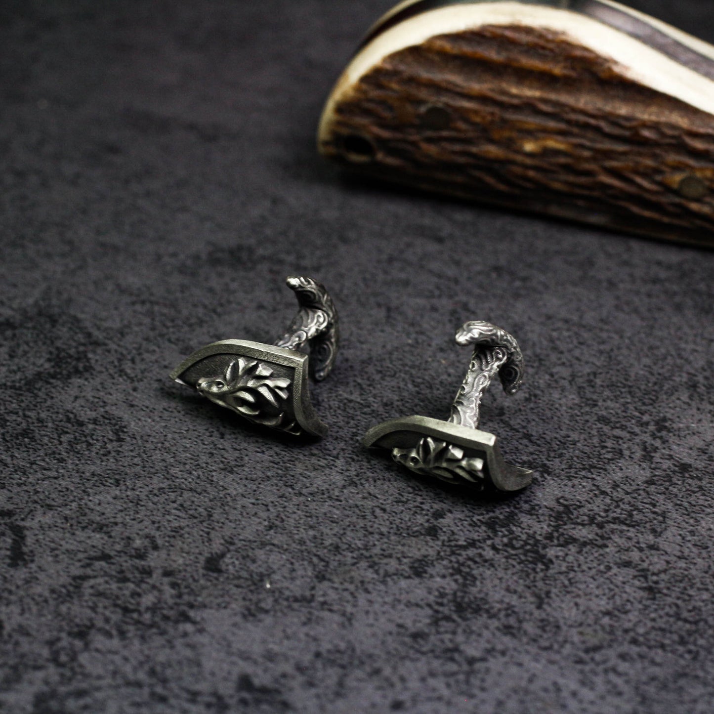 Vintage Stag Cufflinks - 925 Silver Handmade
