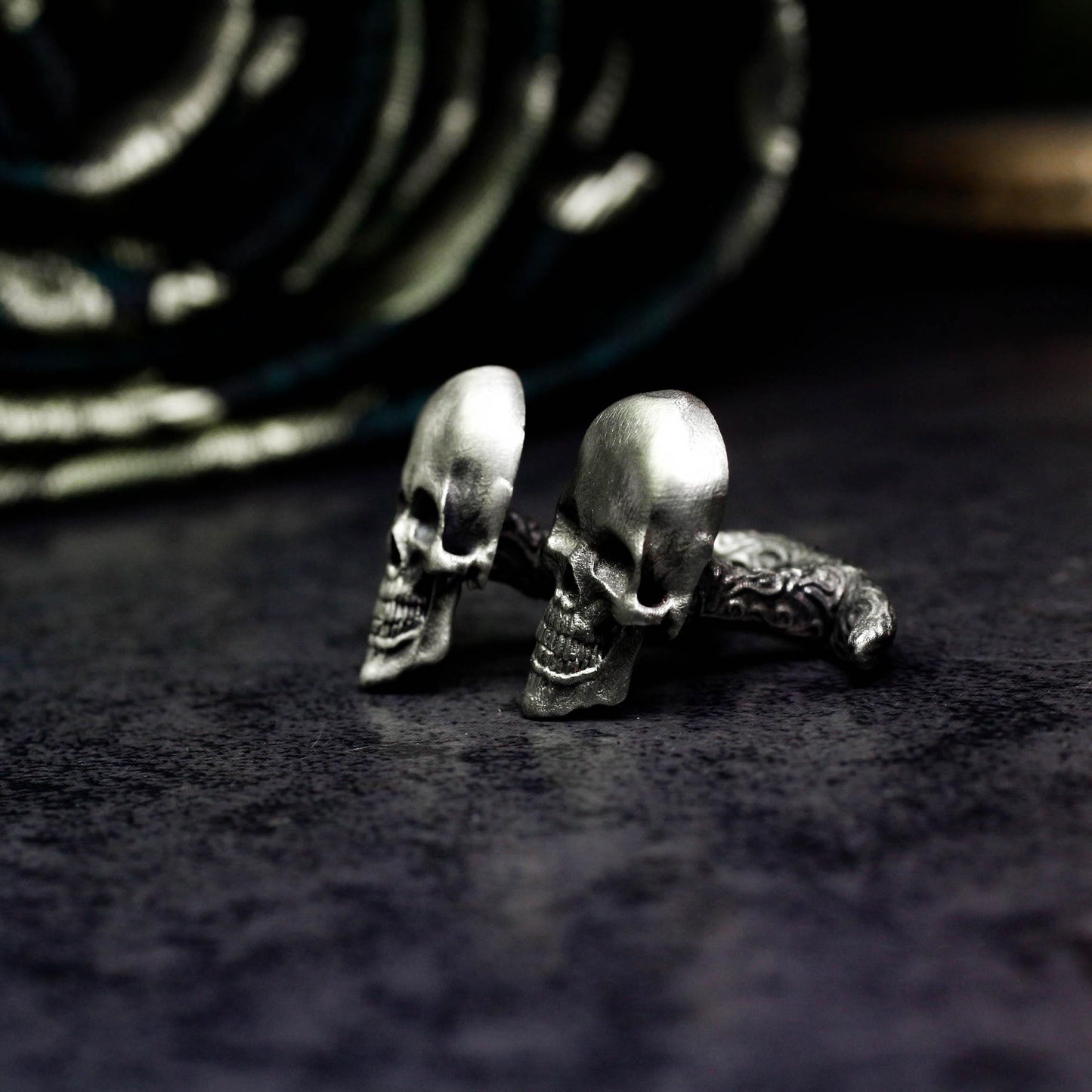 Classic Skull Cufflinks - Handmade 925 Sterling Silver