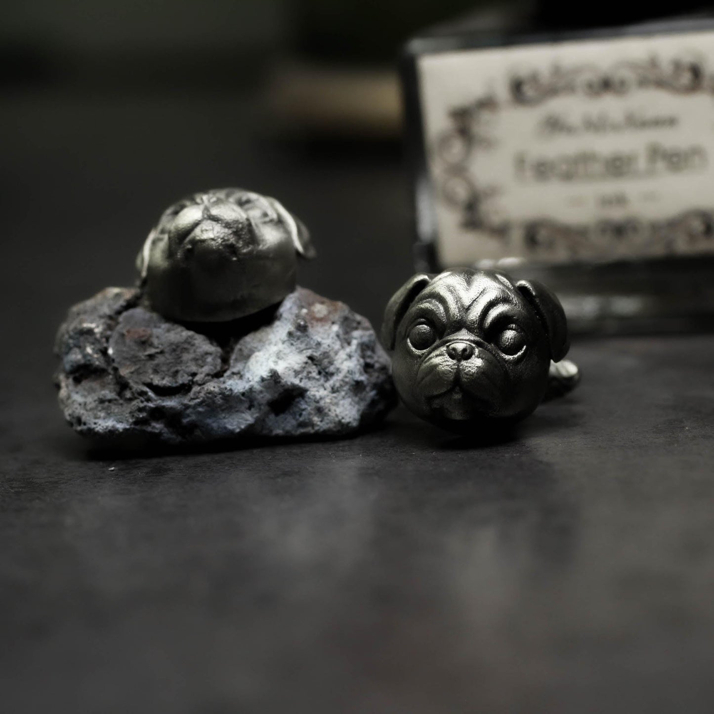 Pug Dog Cufflinks, 925 Silver Handmade