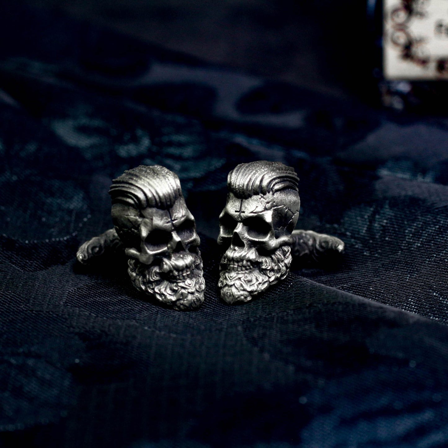 Badass Gentleman Skull Cufflinks - 925 Sterling Silver Handmade