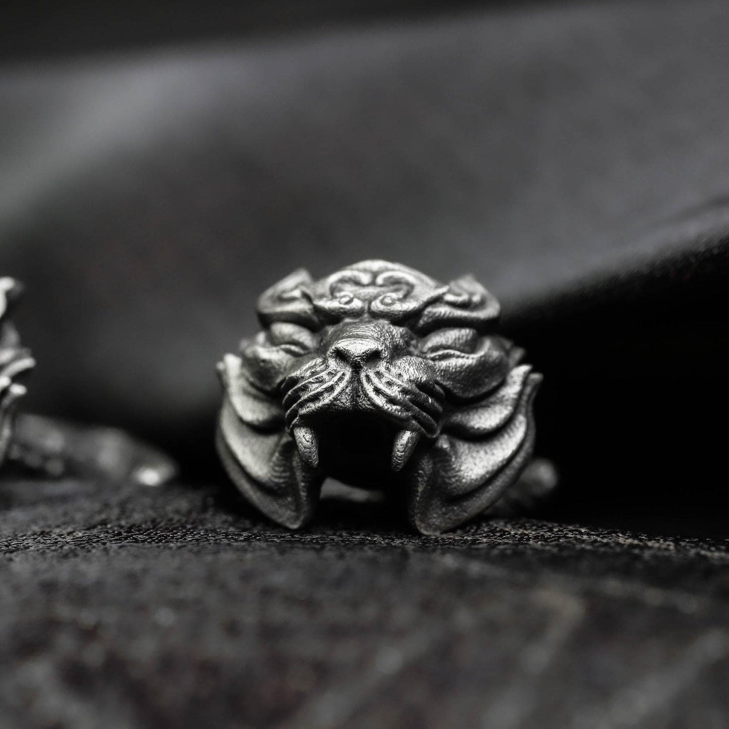 Saber-Tooth Tiger Polished Silver Cufflinks - Handmade 925 Sterling Silver