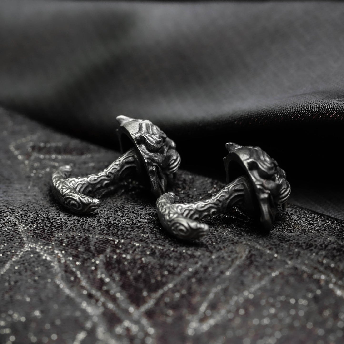 Saber-Tooth Tiger Polished Silver Cufflinks - Handmade 925 Sterling Silver