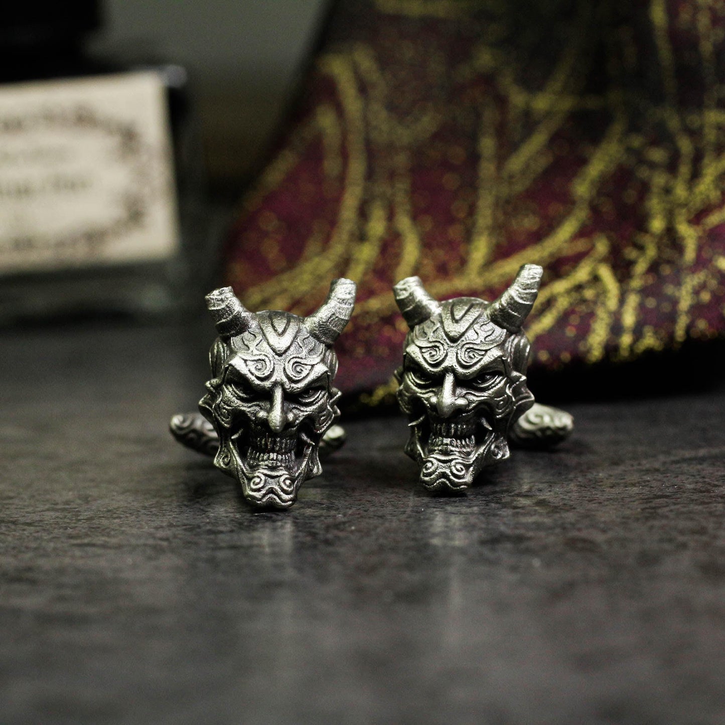 Spirit World Ghostface Mask Cufflinks - 925 Silver Handmade