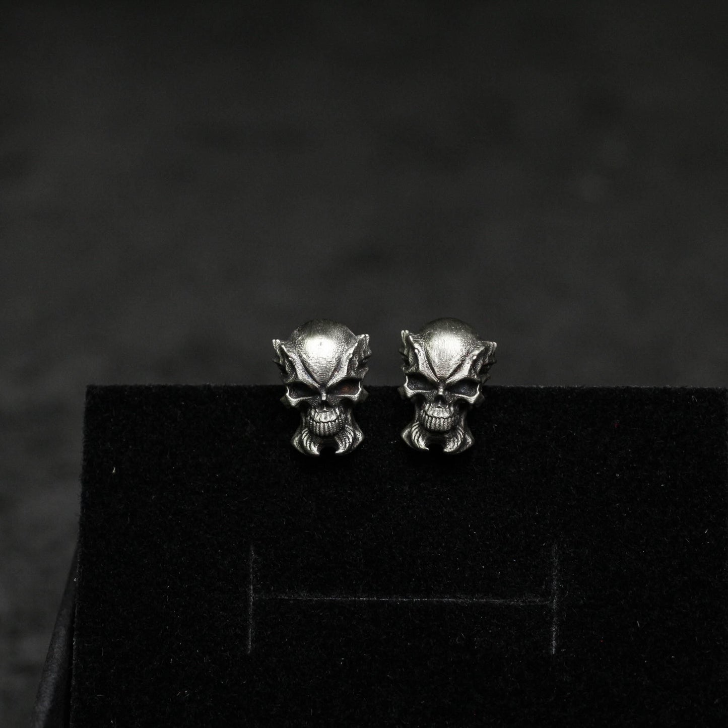 Mini Devil Skull Earrings - 925 Sterling Silver Handmade