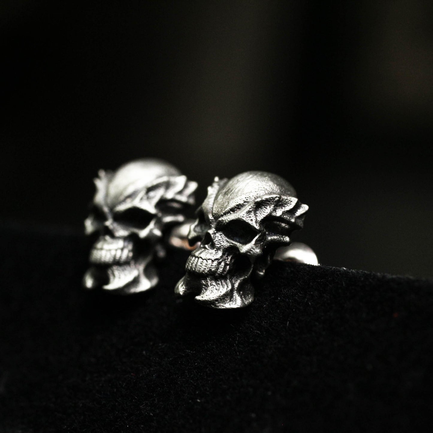 Mini Devil Skull Earrings - 925 Sterling Silver Handmade