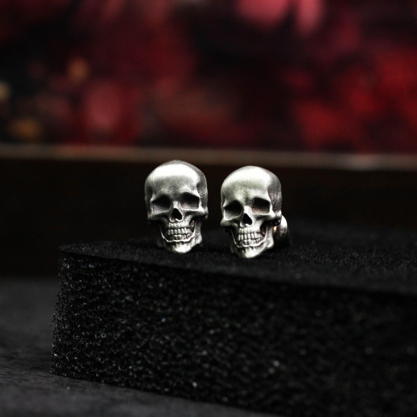 Classic Skull Stud Earrings - 925 Sterling Silver Handmade