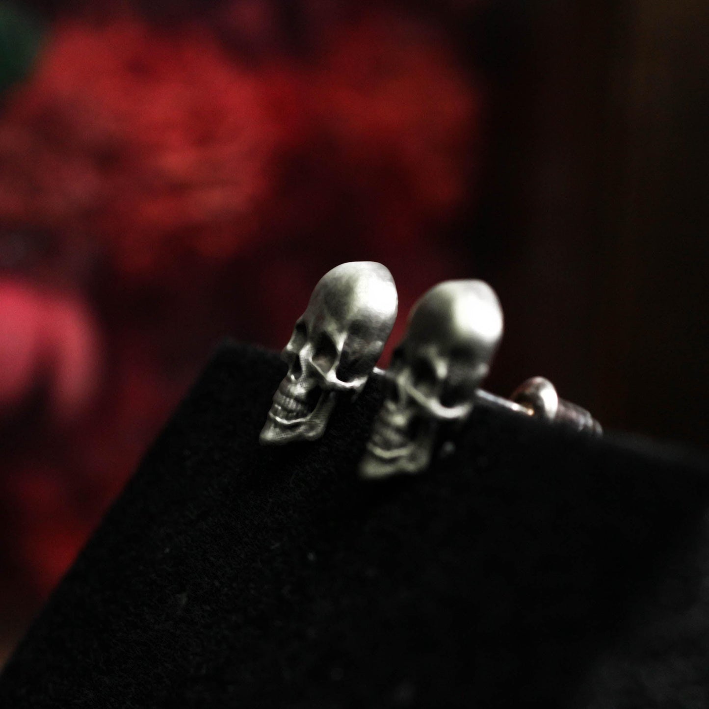 Classic Skull Stud Earrings - 925 Sterling Silver Handmade