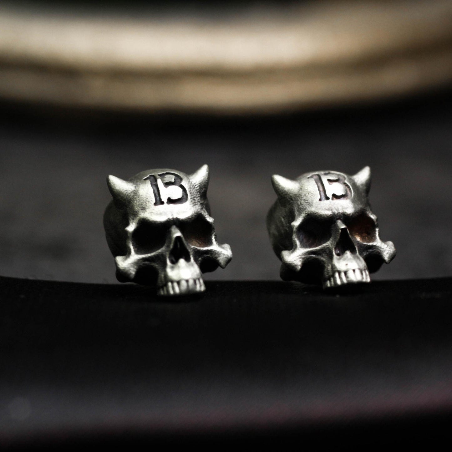 Savage Horned Skull Earrings - 925 Sterling Silver Handmade