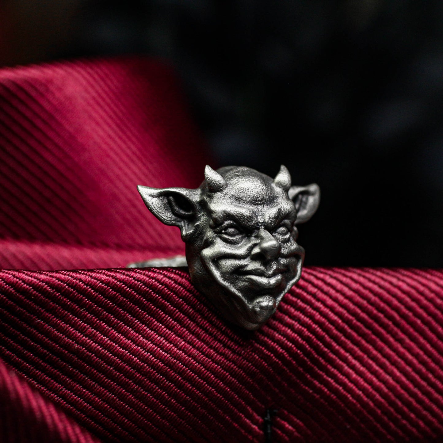 Pixie Demon Skull Cufflinks - Fantasy Guardian 925 Silver Handmade
