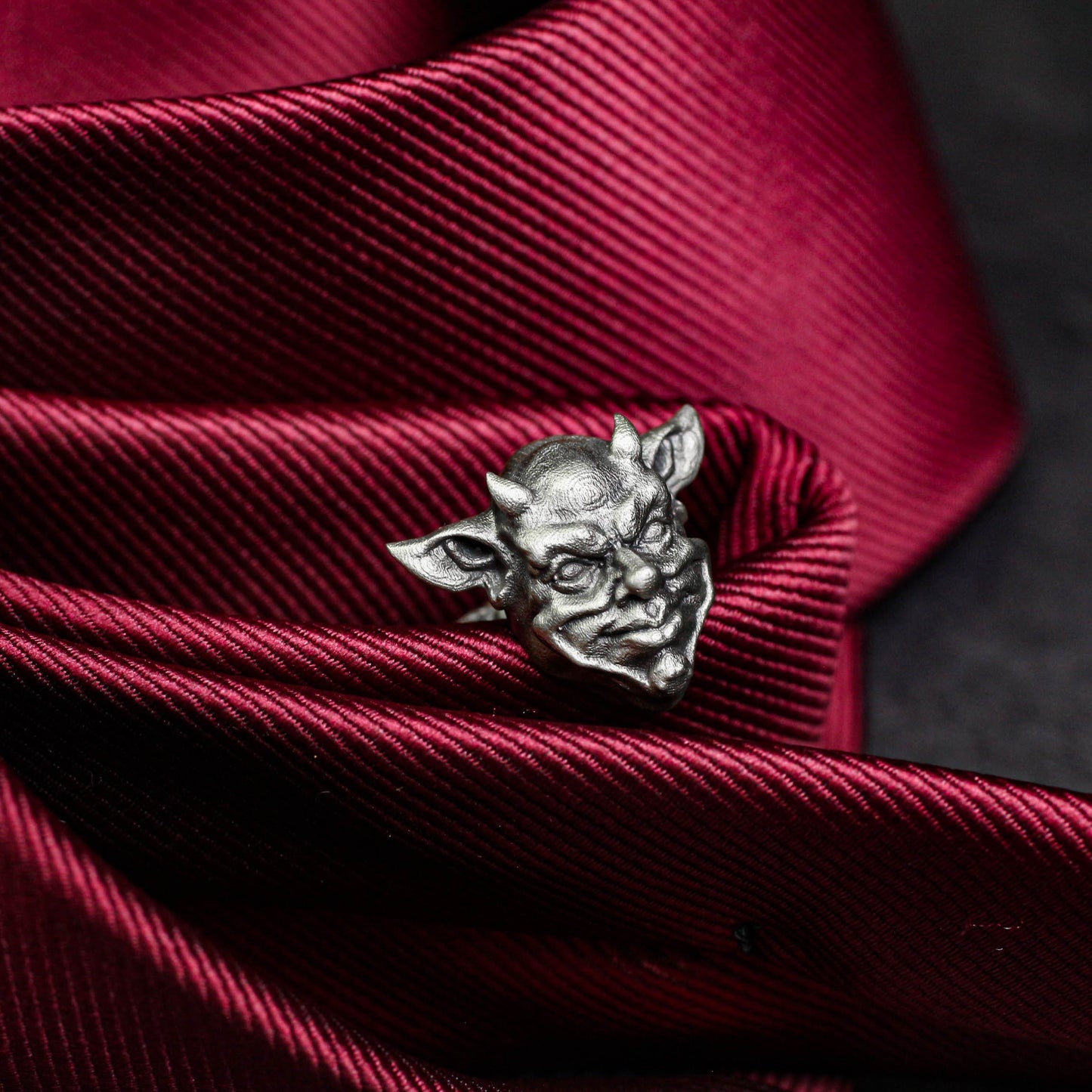Pixie Demon Skull Cufflinks - Fantasy Guardian 925 Silver Handmade