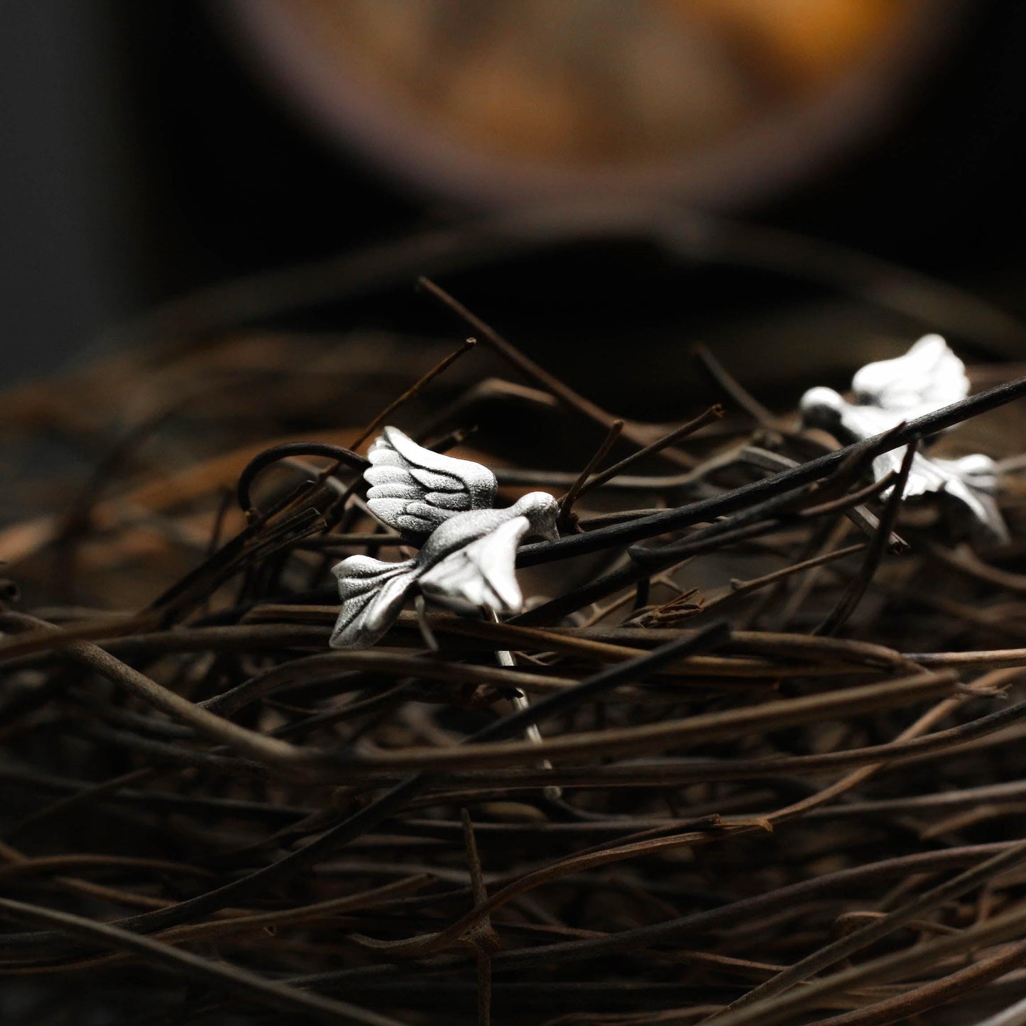 Peace Dove Stud Earring - 925 Sterling Silver Handmade
