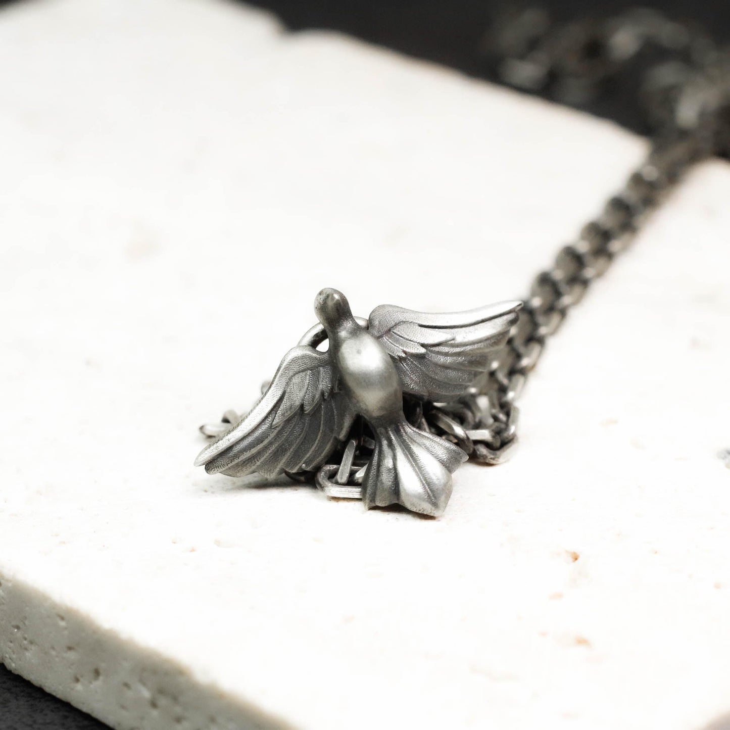 Ethereal Raven Pendant - 925 Silver Handcrafted