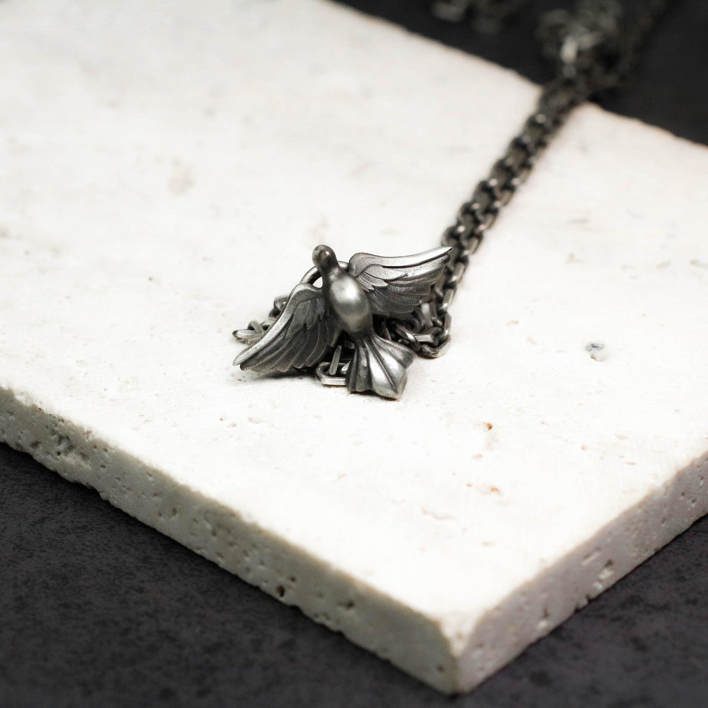 Ethereal Raven Pendant - 925 Silver Handcrafted