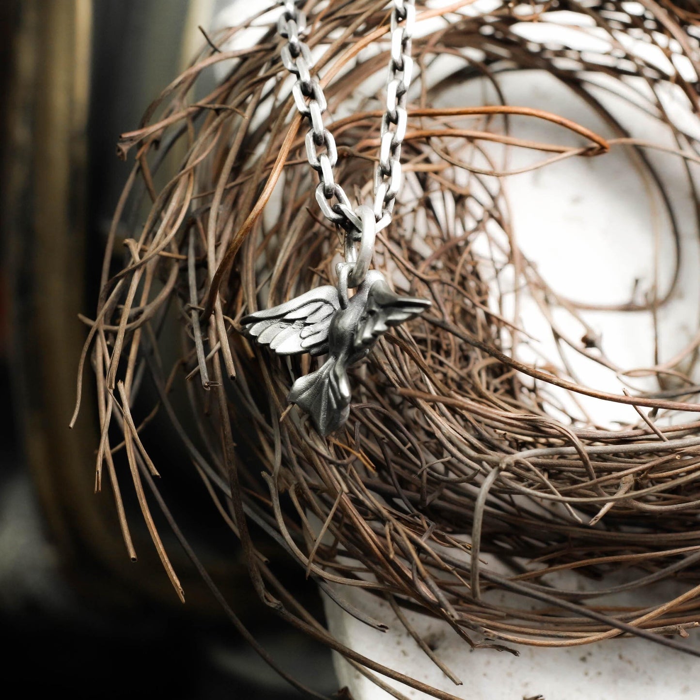 Ethereal Raven Pendant - 925 Silver Handcrafted