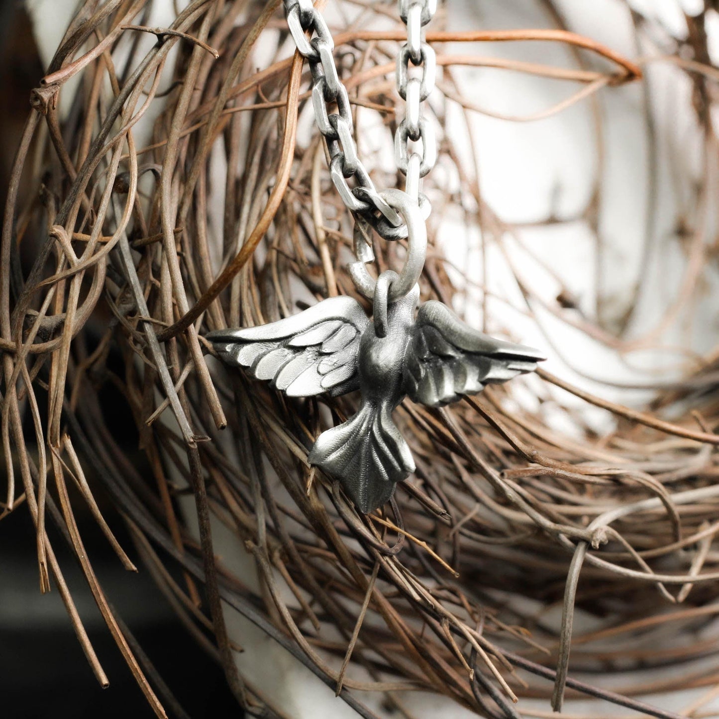 Ethereal Raven Pendant - 925 Silver Handcrafted