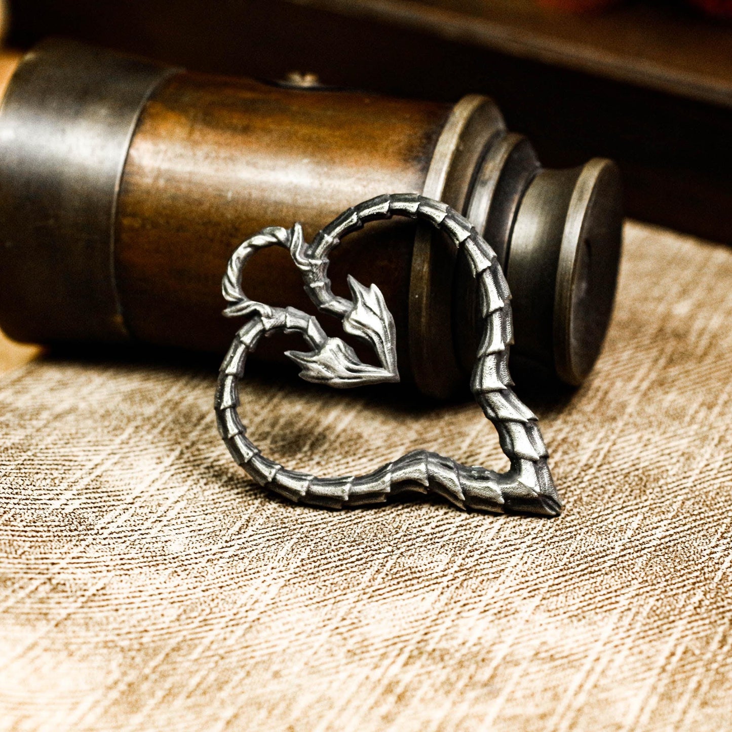 Twisted Heart Gothic Pendant - Handcrafted in 925 Silver