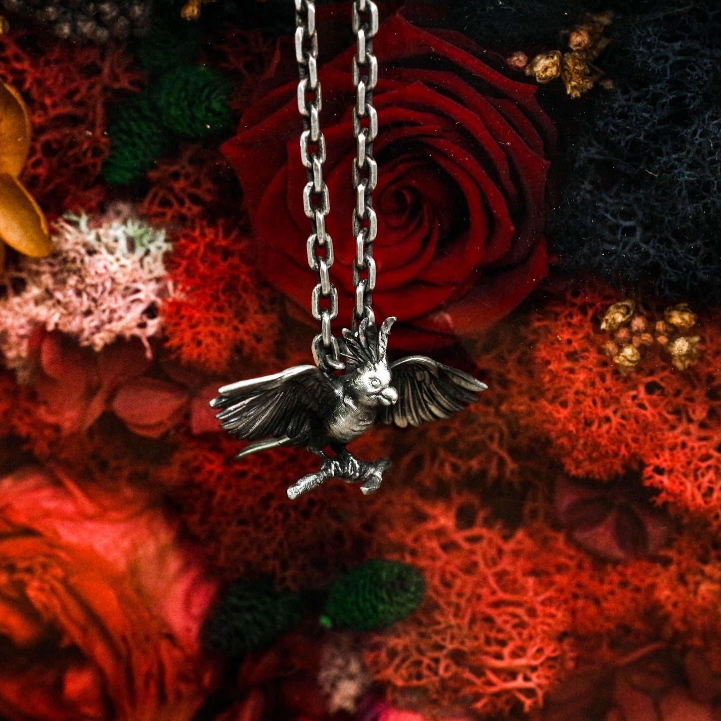 Majestic Cockatoo Pendant - 925 Silver Handcrafted
